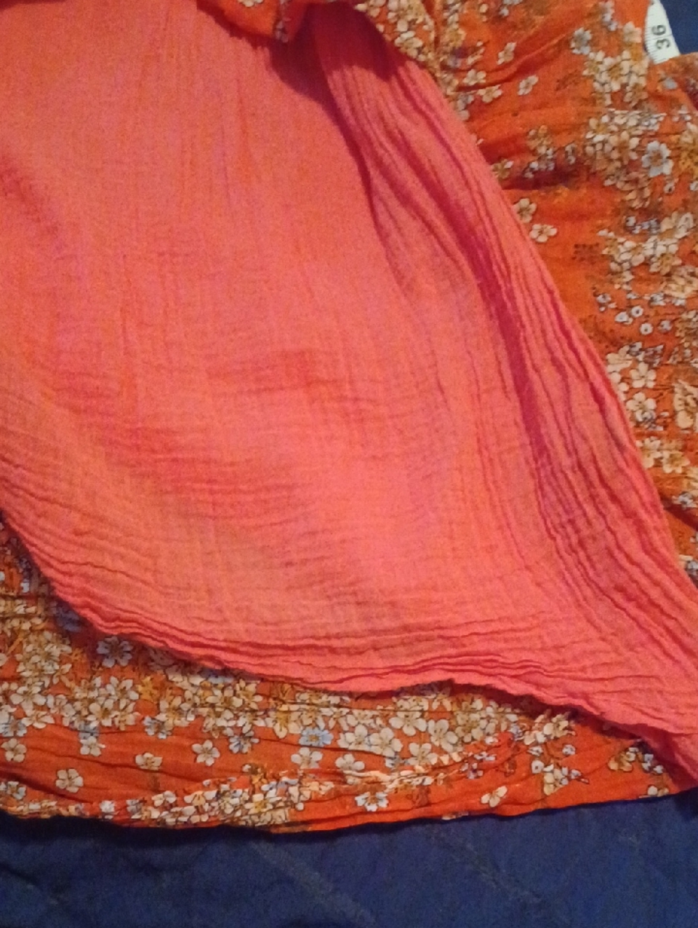 << Mlle Gabrielle Orange Floral Tiered Maxi Skirt - Picture 8 of 10